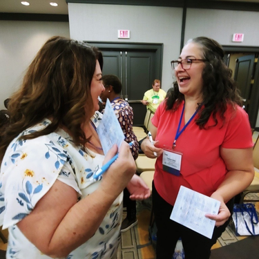 people making connections at conference